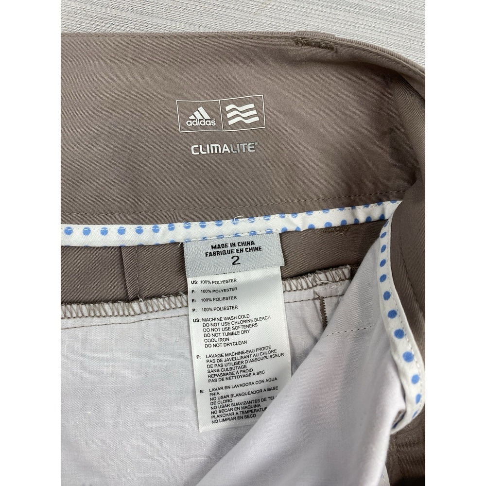 Adidas Climalite Golf Pants Women's Khaki‎ Straight-Leg Stretch Size 2 Trousers - Picture 9 of 16
